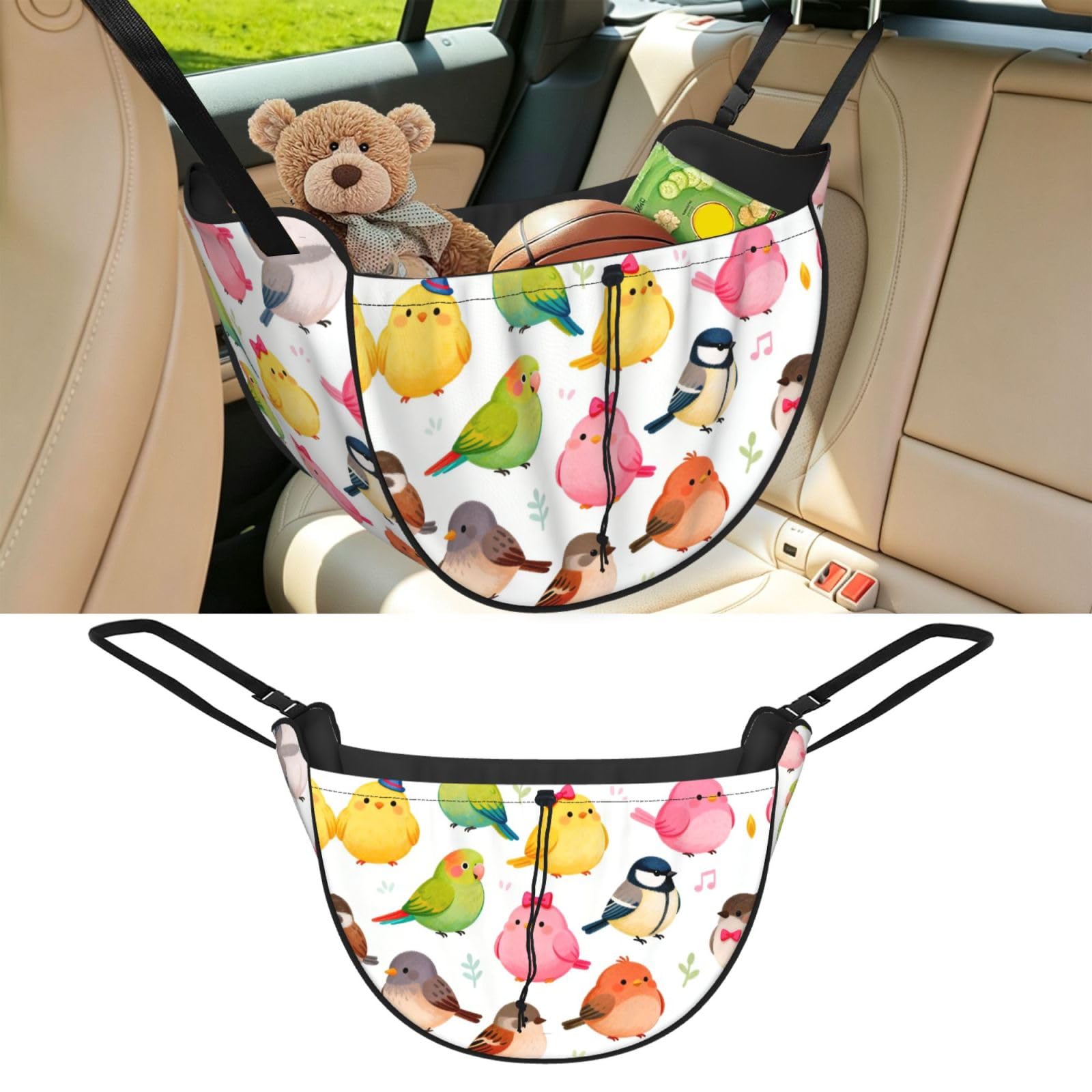 Cntdbu Black Bird Party Car Seat Organizer-Backseat Storage Bag For Travel