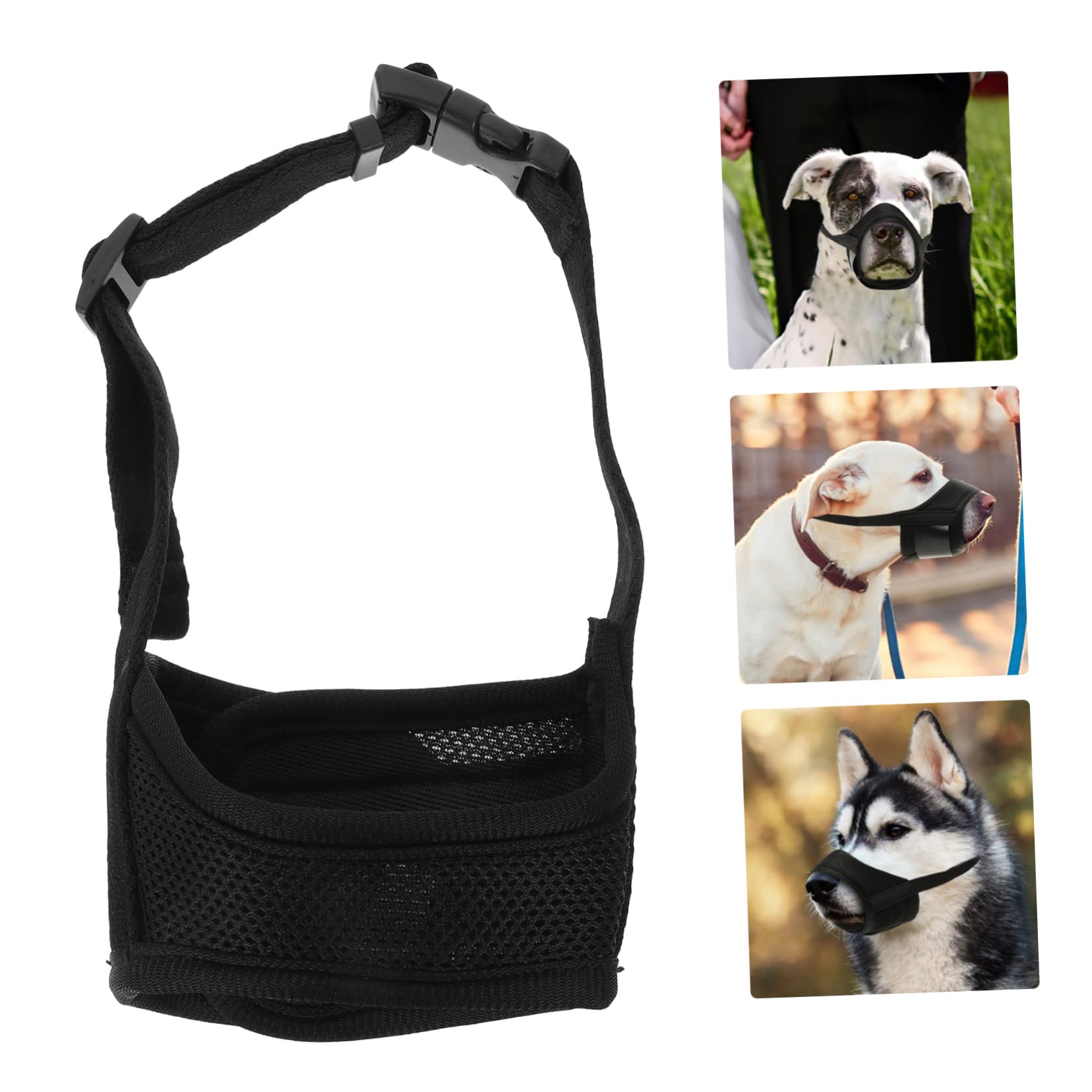 YARNOW 5pièces Muselière pour Chien Ajustable Protège Confortable Et Respirante pour Sorties Extérieur Couleur Noir Scintillant XL