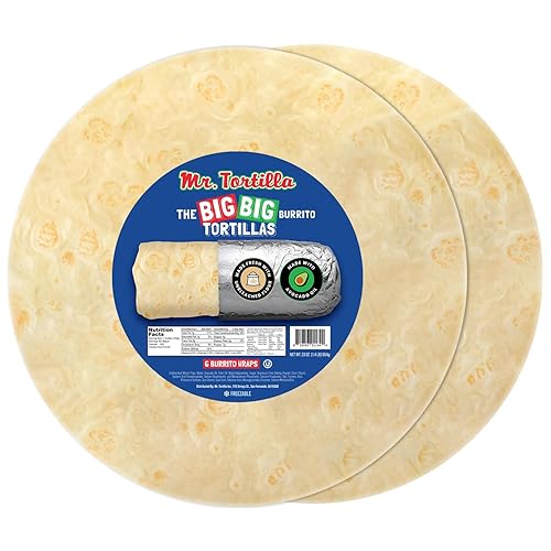 Miniatura 11 de Mr. Tortilla Protein Keto Burrito Wraps – Tortillas de restaurante con aceite de aguacate – Tamaño de 12 pulgadas – 0.60 oz de proteína por porción