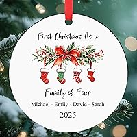 Vista 12 de Adornos con nombre de letra para árbol de Navidad, adornos de Navidad personalizados 2025, adornos de nombre inicial personalizados, decoraciones