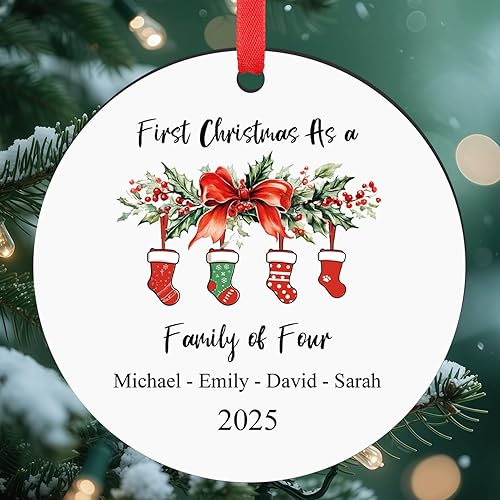 Miniatura 12 de Adornos con nombre de letra para árbol de Navidad, adornos de Navidad personalizados 2025, adornos de nombre inicial personalizados, decoraciones