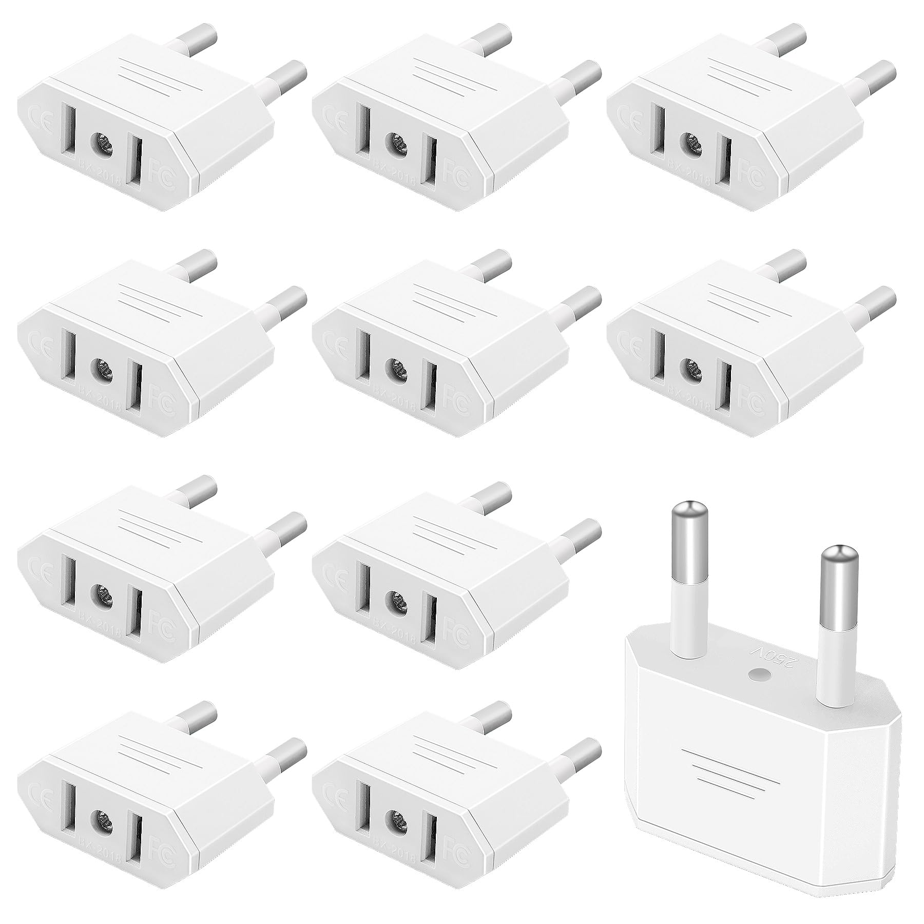 3 Adaptateurs De Voyage USA Vers Europe (France) - Prise Américaine Vers Européenne - Compatible Smartphones, Ordinateurs - 7