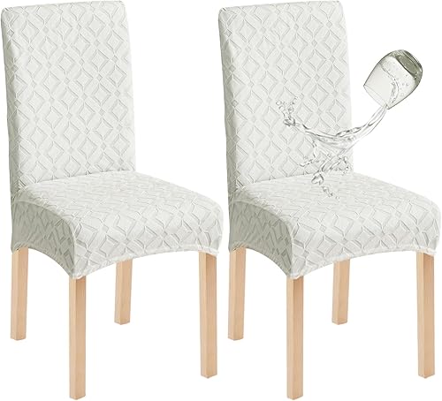 Miniatura 27 de Genina Juego de 4 fundas impermeables para sillas de comedor, extraíbles y lavables, color gris oscuro Gris-oscuro,Beige,Negro,Chocolate,Blanco