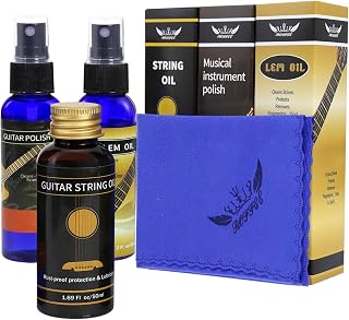 Premium Guitar Care 3-Piece Kit,Lemon oil,Polish,Guitar String oil,for guitar cleaning and maintenance