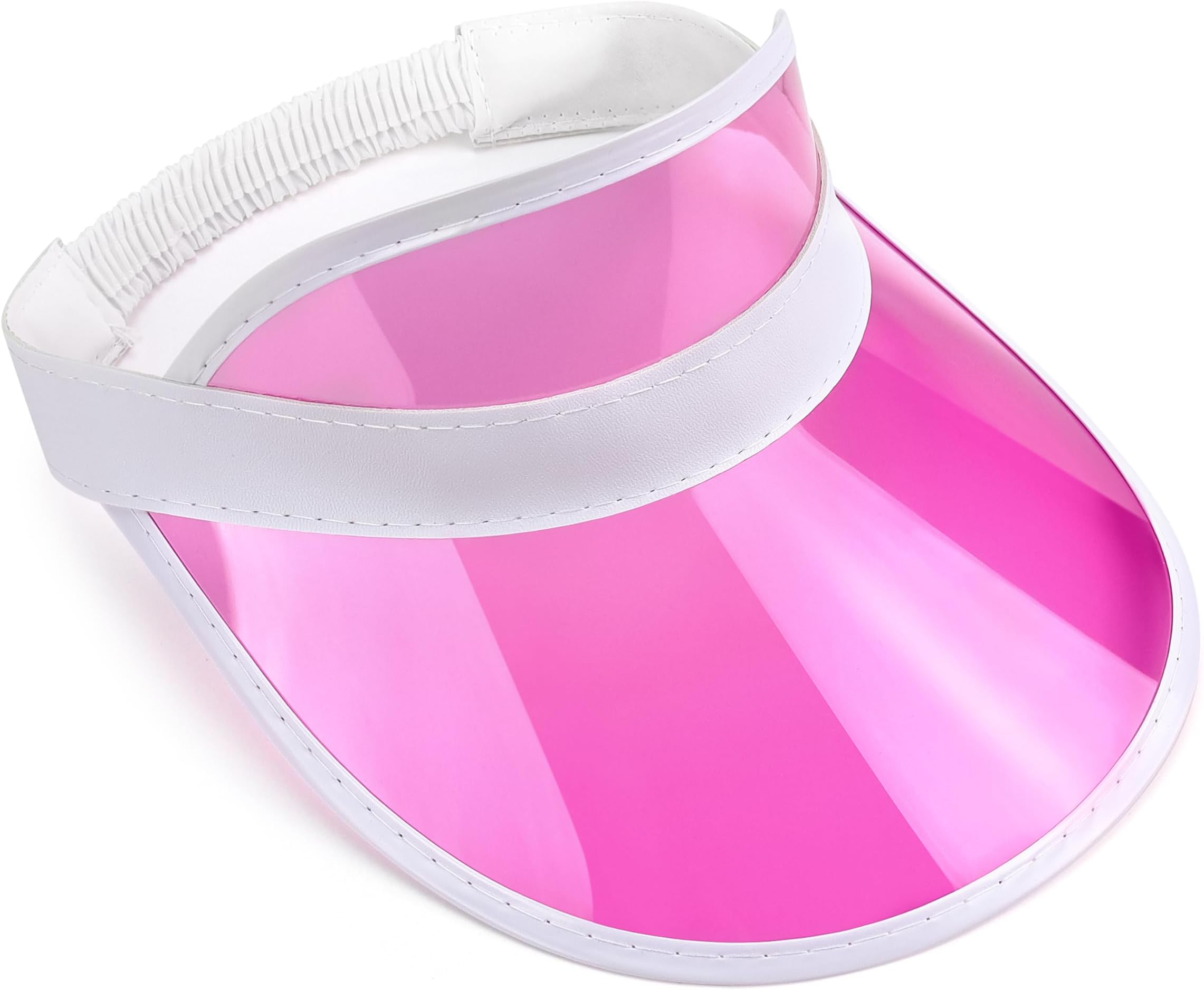 Unisex 80s Style Retro Neon Sun Visor Hat Headband Cap Golf Tennis Stag Poker Party