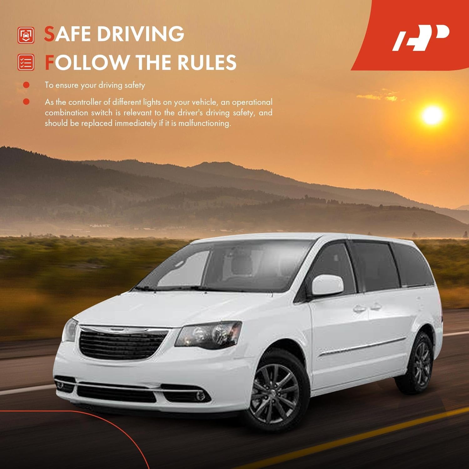 A-Premium Turn Signal Switch, Headlight Dimmer, Multifunction Switch Lever Compatible with Dodge Grand Caravan 2008-2019, Journey 2011-2019 & Chrysler Town & Country 2008-2016 & Volkswagen Routan