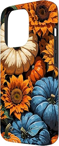 Miniatura 35 de Funda para iPhone 13 Pro Max Bonito arte de calabazas, girasoles y hojas de otoño