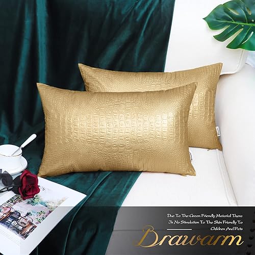 Miniatura 197 de BRAWARM Fundas de almohada de piel sintética de 16 x 16 pulgadas, paquete de 2 fundas de almohada de cuero plateado, almohadas decorativas de piel