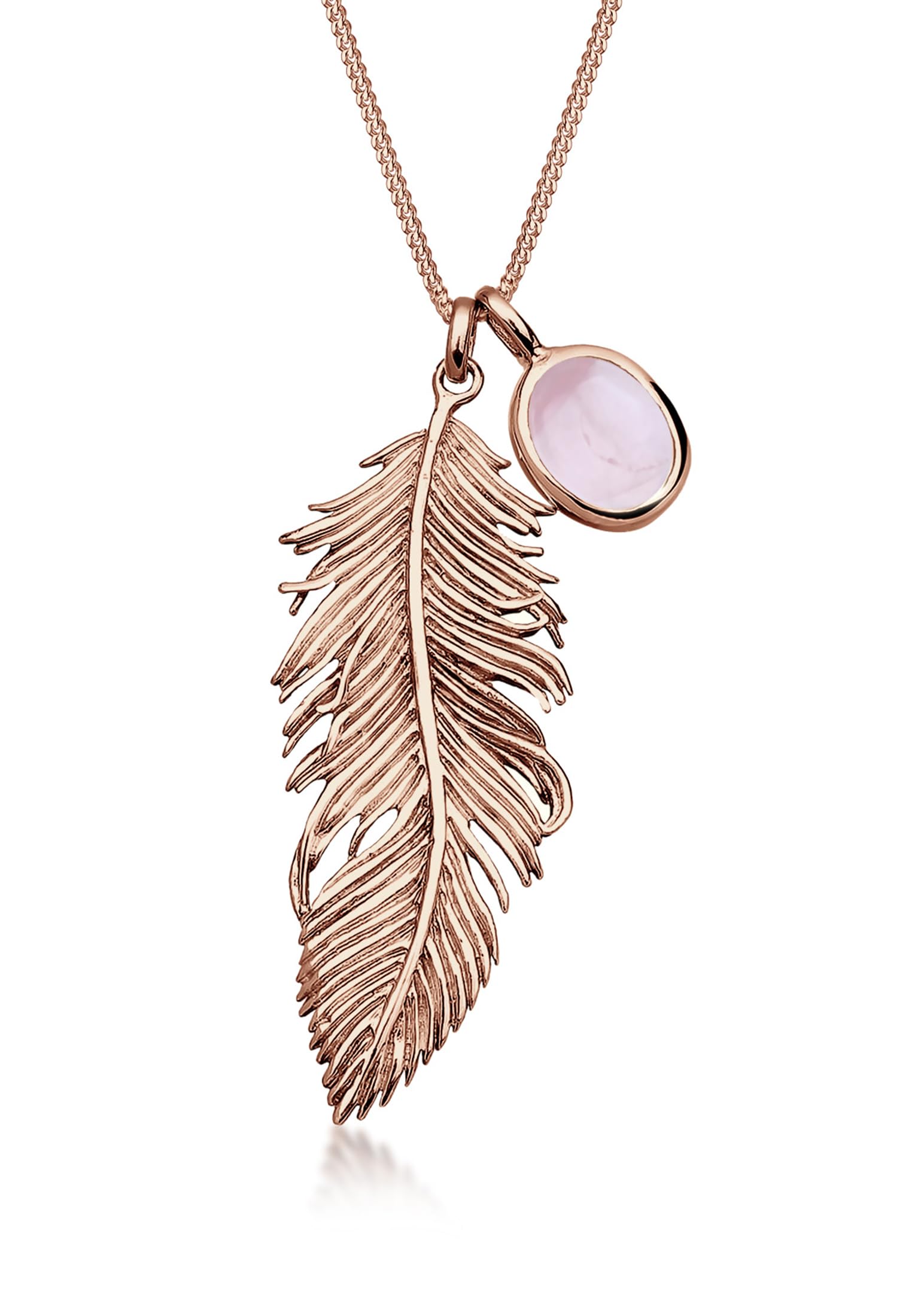 Elli Women's 925 Sterling Silver Xilion Cut Quartz Necklace Length of 75 cm