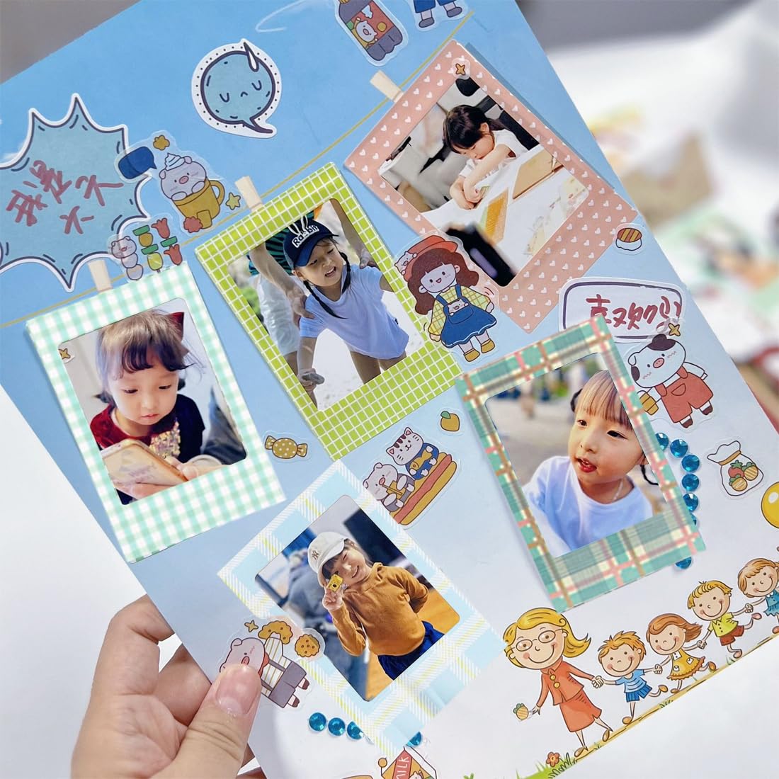 20 Pz Set di Adesivi Colorati per Pellicole Instax Mini 7S/8/25/50S/90 Fotocamera Istantanea (B)