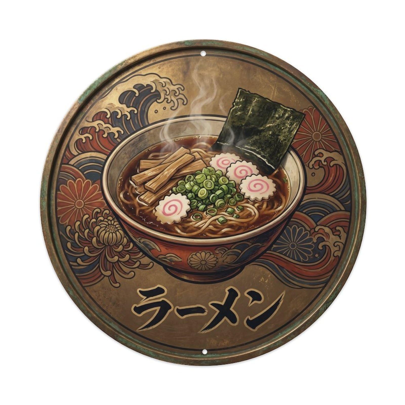Cxhjca 8X8inch(20X20cm) Ramen Japanese Noodle Bar Taisho Roman Food Noodles Metal Tin Sign