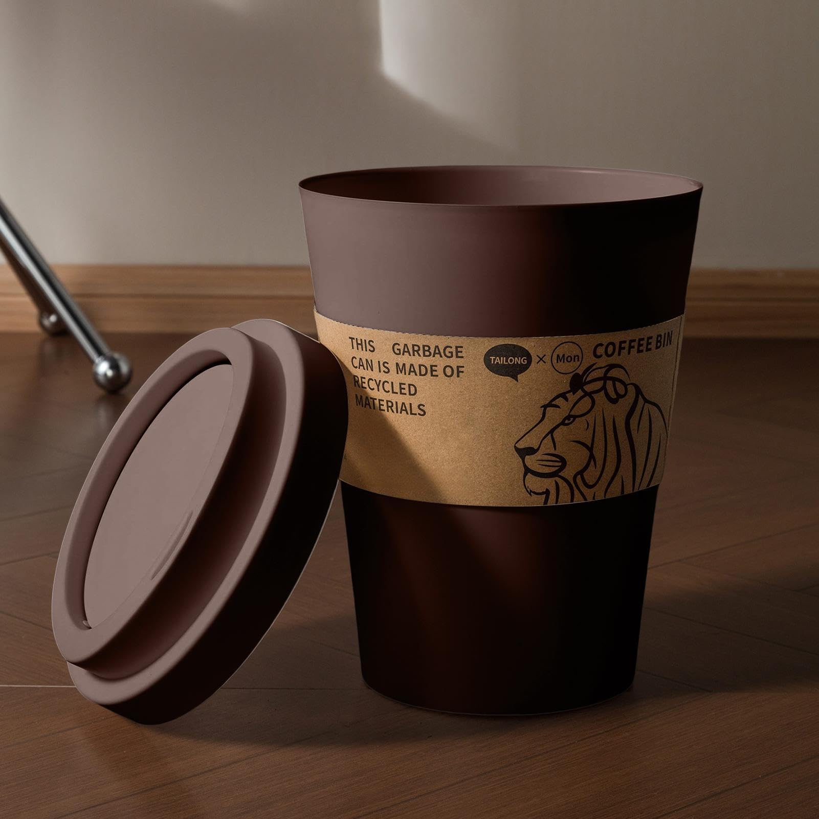 Generico Cestino Dei Rifiuti Con Coperchio Oscillante | Silenzioso Con Capienza Elevata Per Cucina Esterno Uffici Dormitorio Terrazzo Bagno Contenitore Pratico