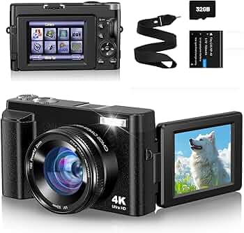 Amazon | 4K デジカメ デジタルカメラ 4800万画素 自撮りカメラ vlog