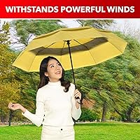 Vista 4 de Repel Umbrella Paraguas de viaje resistente al viento para lluvia, fácil de abrir automáticamente, paraguas duradero y compacto, marco de fibra