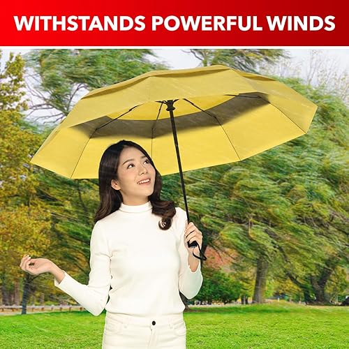 Miniatura 4 de Repel Umbrella Paraguas de viaje resistente al viento para lluvia, fácil de abrir automáticamente, paraguas duradero y compacto, marco de fibra