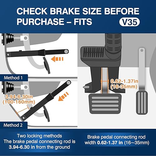 Miniatura 8 de OPSOOPI Cerradura de pedal de freno, cerradura de embrague de freno antirrobo, protección universal de seguridad para camión, automóvil, SUV,