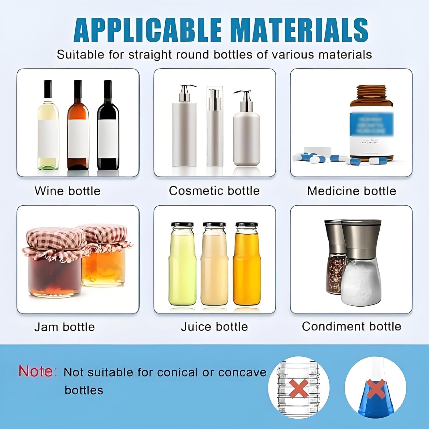 Etichettatrice per bottiglie rotonde, etichettatrice semiautomatica per contenitori 15-120 mm, in grado di 20-40 etichette al minuto per cosmetici, bevande e alimenti