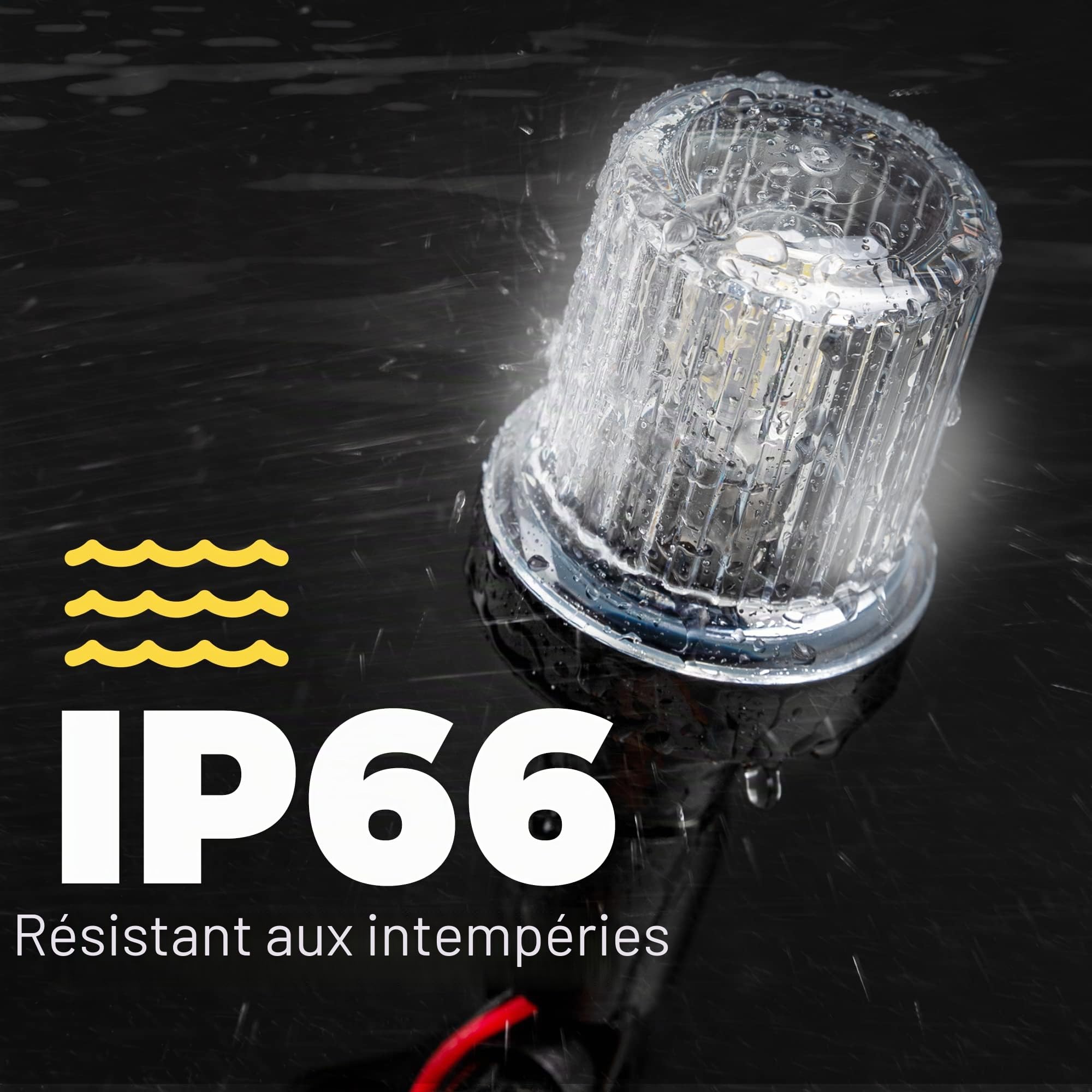 Everbeam Le feu d'ancre ajustable P600 en acier inoxydable pour bateaux de pêche et navires marins - donne une visibilité de 360 degrés pour 3 milles nautiques — résistant aux intempéries, 36 pc LED