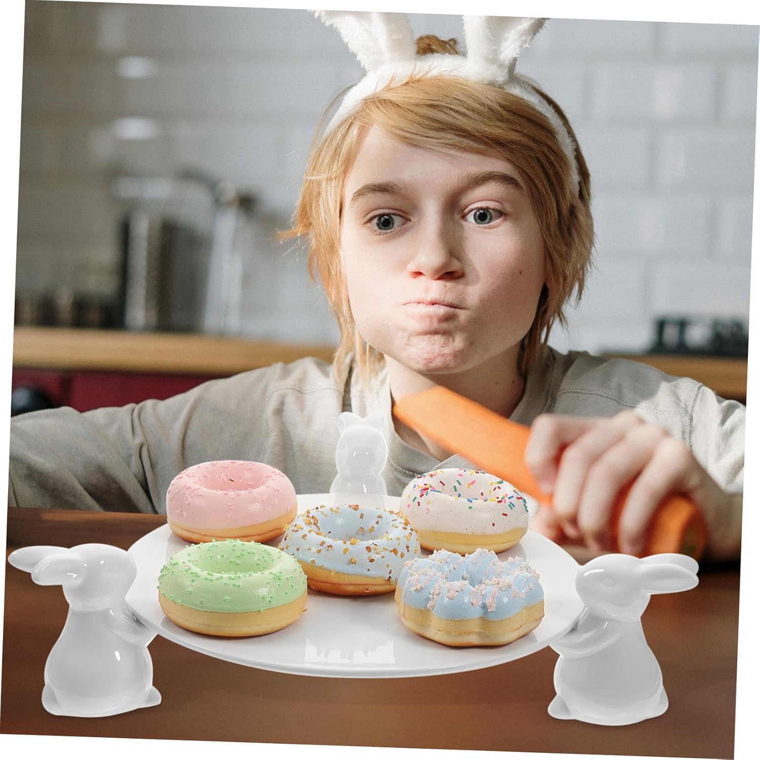 Ciieeo 1set Ceramic Cake Stand Adorable Dessert Holder for Easter Decorations Parties Dinners High-grade Ceramic Versatile Snack Fruit Tray for Home Hotel Use