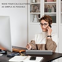 Vista 104 de TOWON Desktop Glass Whiteboard with Basic Calculator, 12 Digit LCD Display, Desk Organizers with Accessories for Office, Home, School Supplies