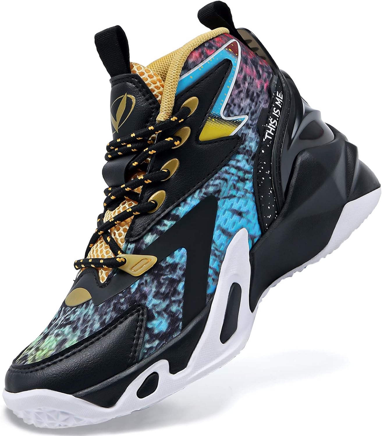 VITUOFLY Kids Basketball Shoes Boys Air Cushion Sneakers Girls Mid Top School Hoops Shoes Non-Slip Outdoor Sports Running Gym Comfortable Durable Little Kid/Big Kid