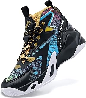 VITUOFLY Kids Basketball Shoes Boys Air Cushion Sneakers Girls Mid Top School Hoops Shoes Non-Slip Outdoor Sports Running Gym Comfortable Durable Little Kid/Big Kid