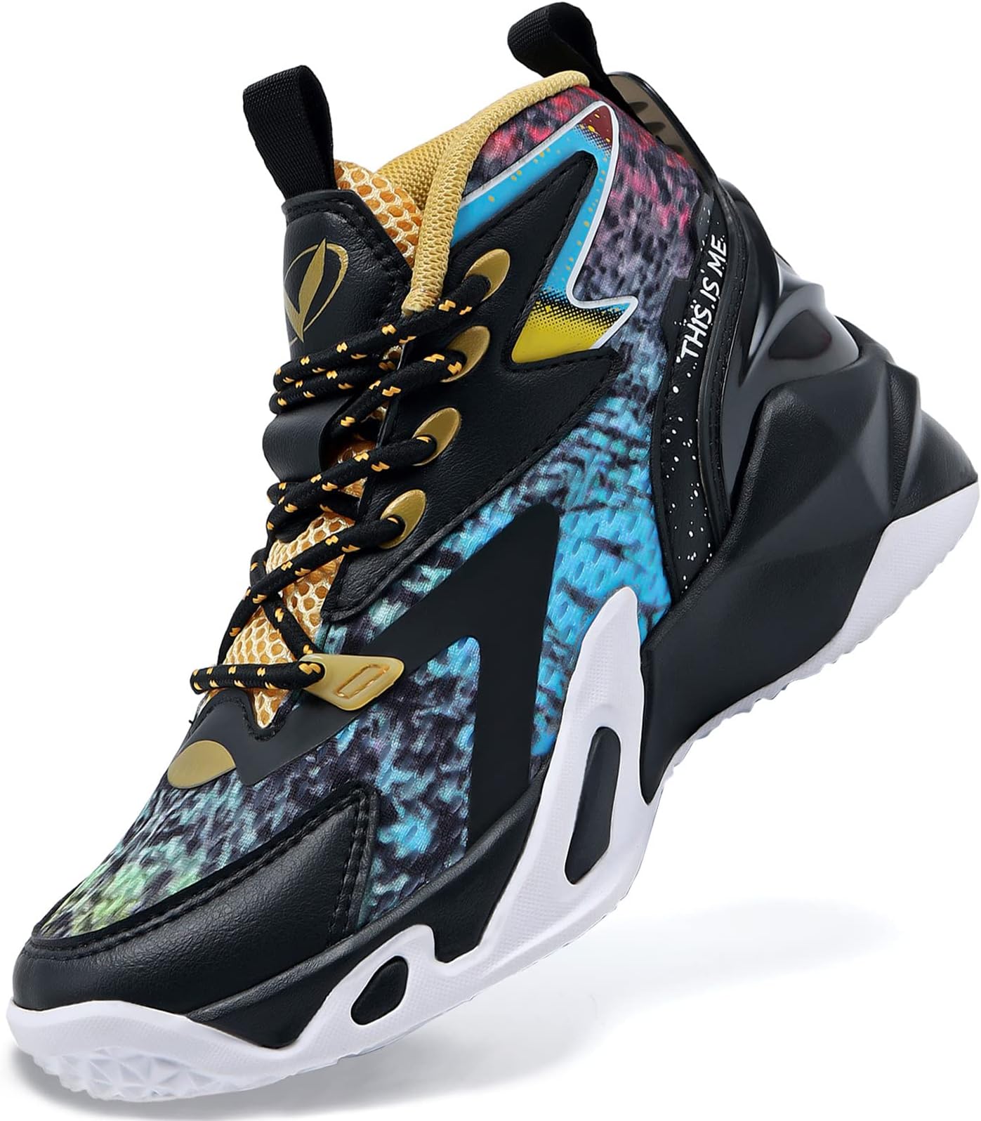 VITUOFLY Kids Basketball Shoes Boys Air Cushion Sneakers Girls Mid Top School Hoops Shoes Non-Slip Outdoor Sports Running Gym Comfortable Durable Little Kid/Big Kid