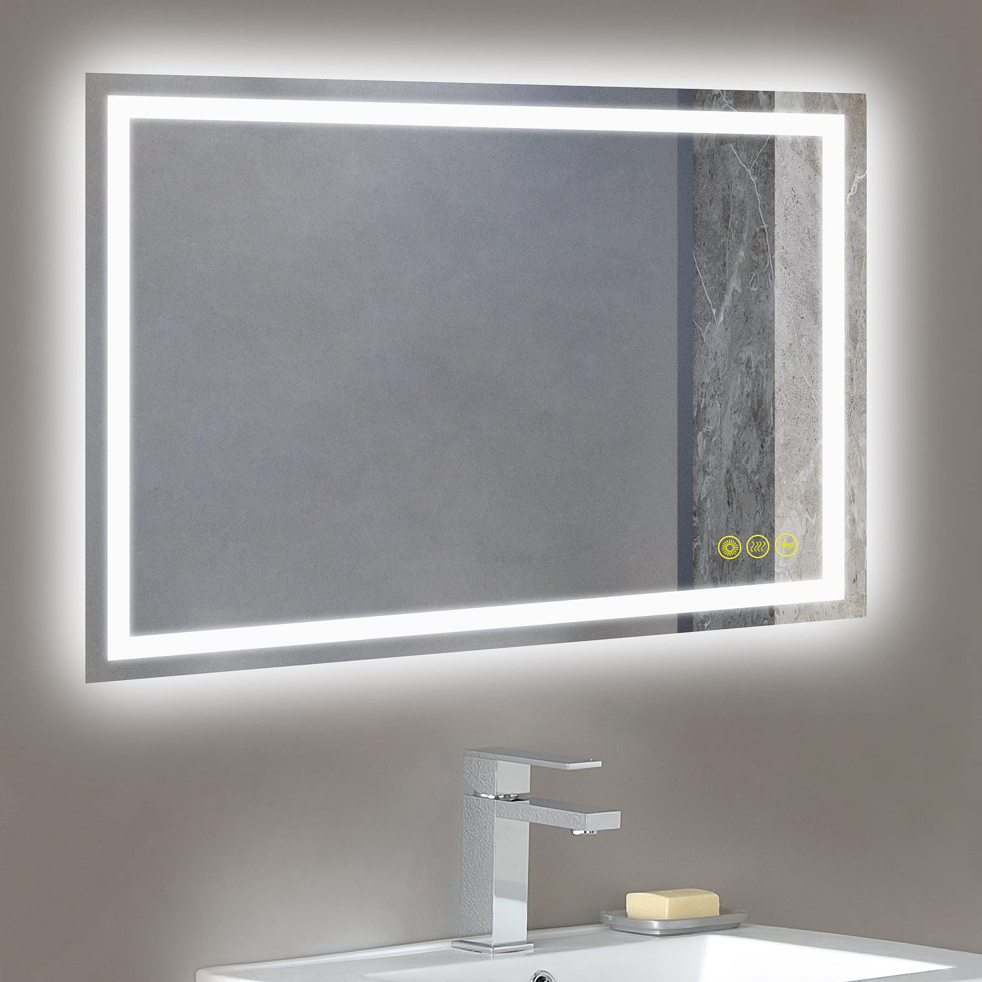 BBE 36x28 Inch LED Bathroom Mirror Vanity Mirror With Dimmable Light