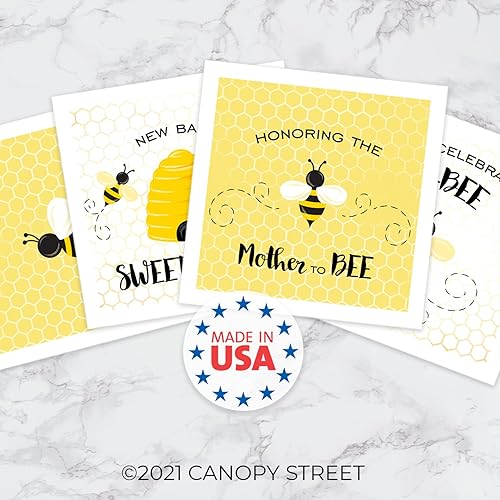 Miniatura 30 de Baby Bee - Servilletas de bebida personalizadas para baby shower, 100 servilletas de cóctel personalizadas, adorable diseño de servilleta de abeja