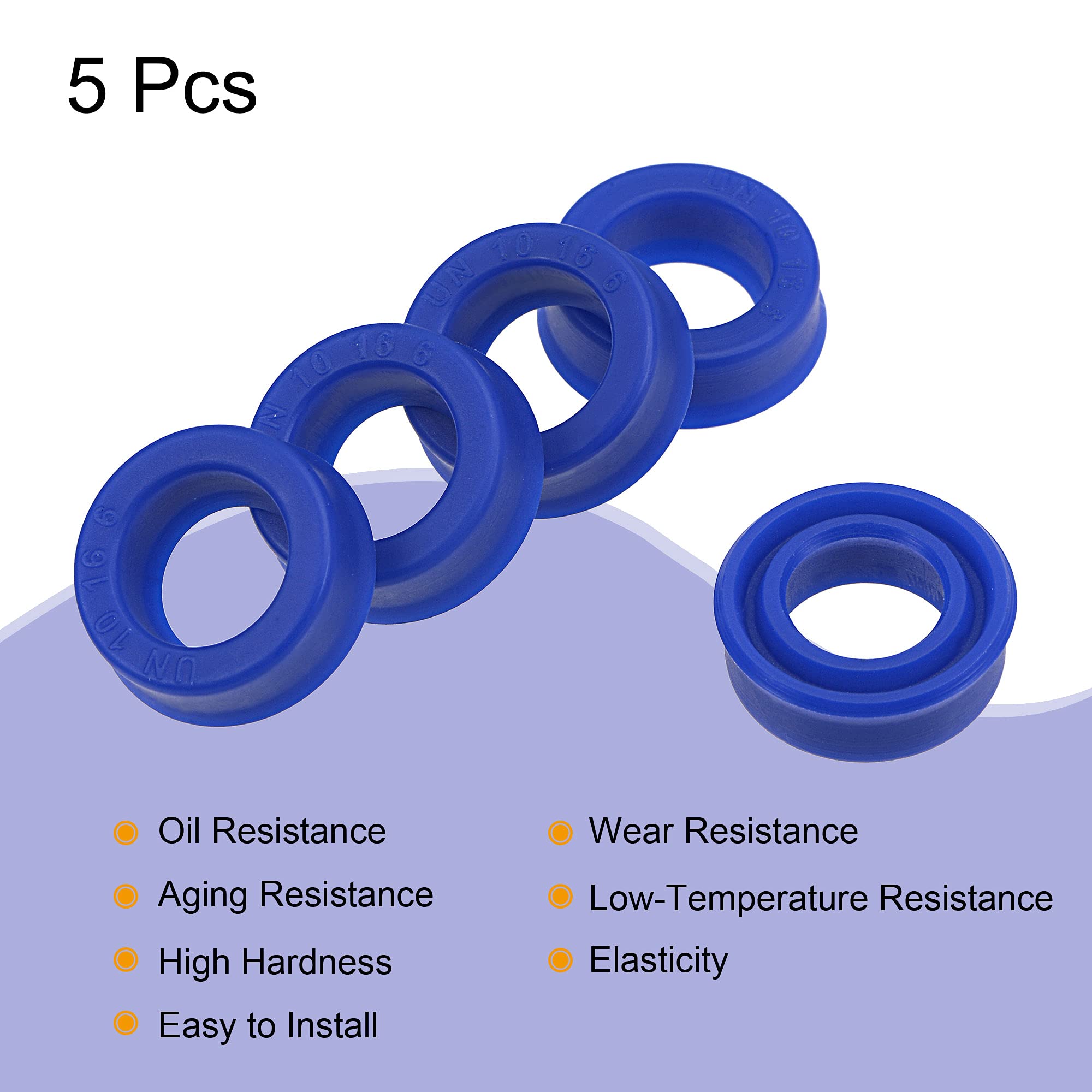 10 Joints Radiaux UN En PU – Étanchéité Hydraulique 18×25×5 Mm – Résistants Huile & Usure