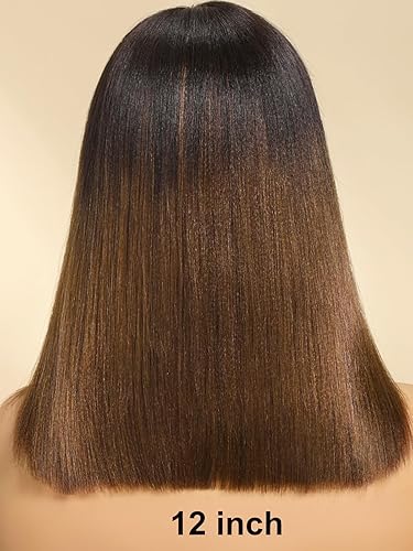 Miniatura 6 de UNICE Pre Everyting - Peluca frontal sin pegamento, peluca corta estilo Bob de 13 x 4 pulgadas, precortada con encaje frontal, pelucas de cabello