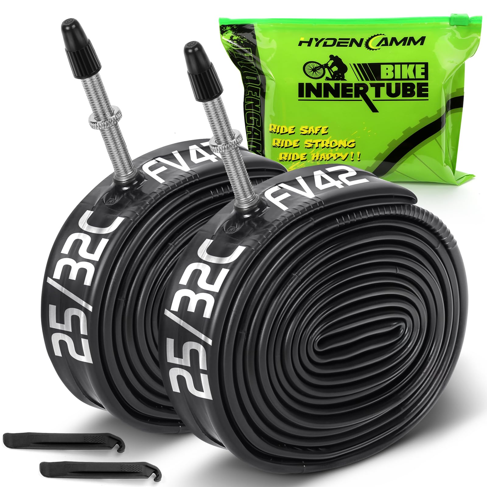 Hydencamm 2 Pack 700x25-32c FV42mm Presta Valve 700c Bike Tube