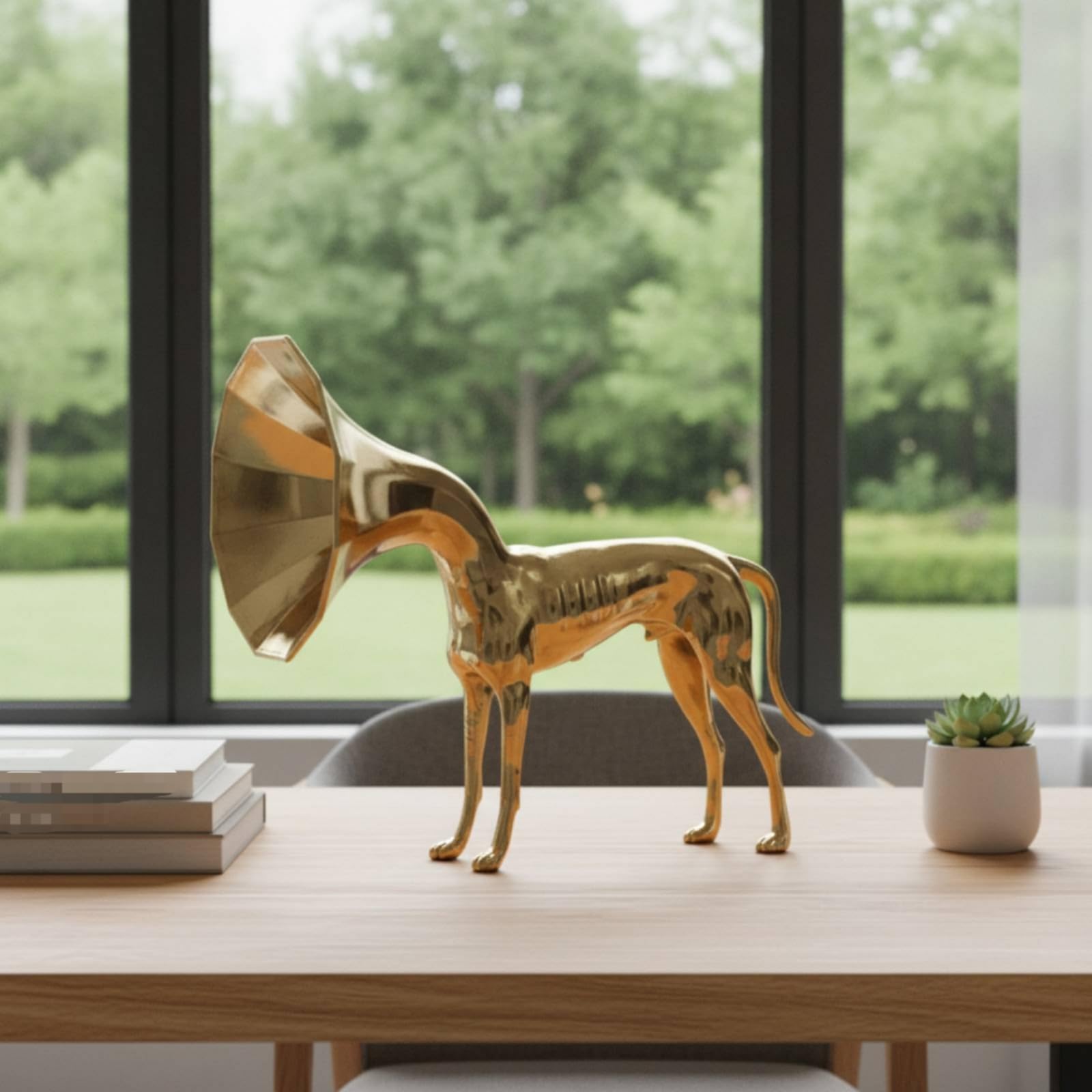 Deko-Hase aus Kunstharz modern Hasenfigur ästhetisch Kaninchenfigur für Kunstliebhaber, Schaufenster, Ostern