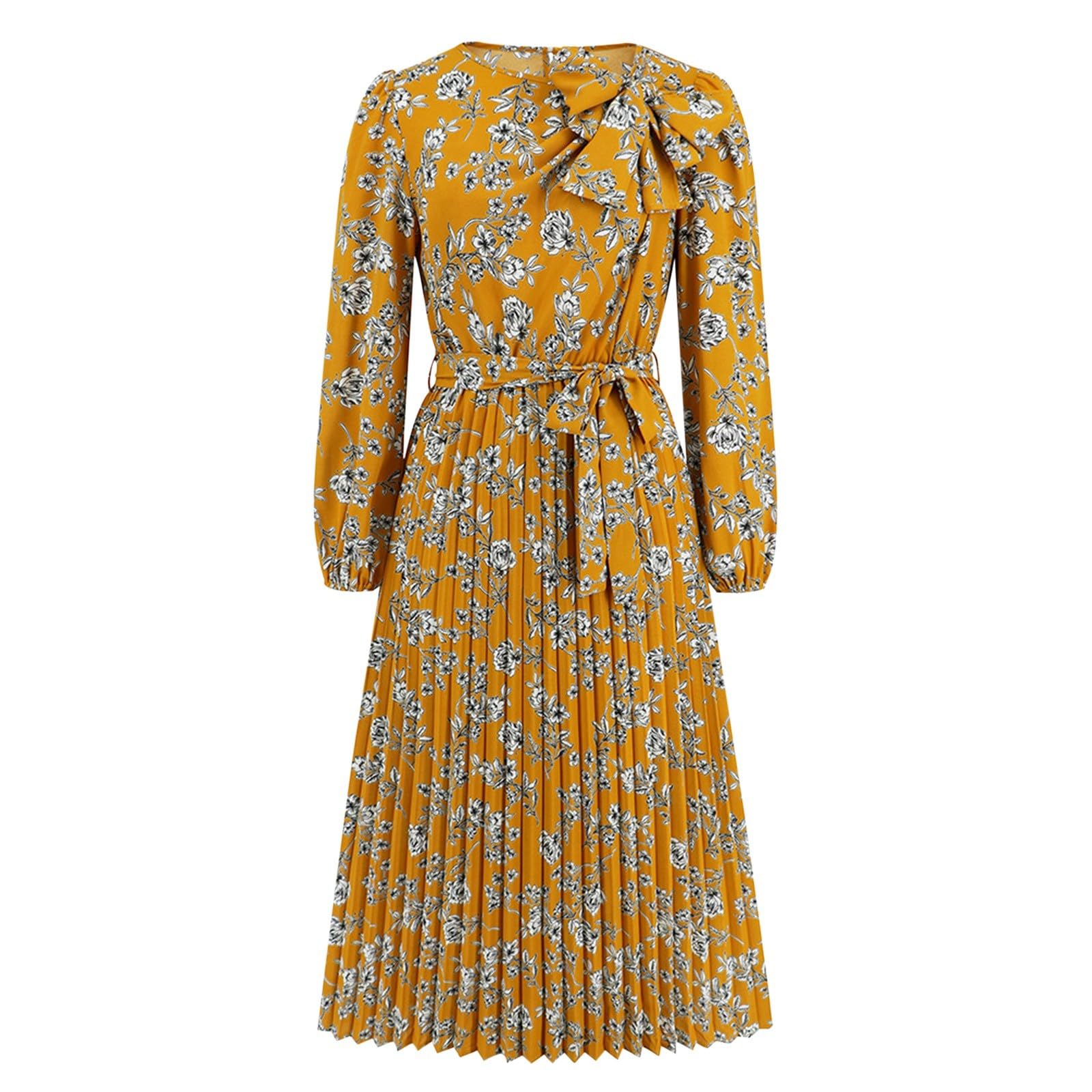 Women Sheath Loose Fit 2023 Fall Long Sleeve Dress Crewneck Lace Wedding Guest Cocktail Pencil Dress