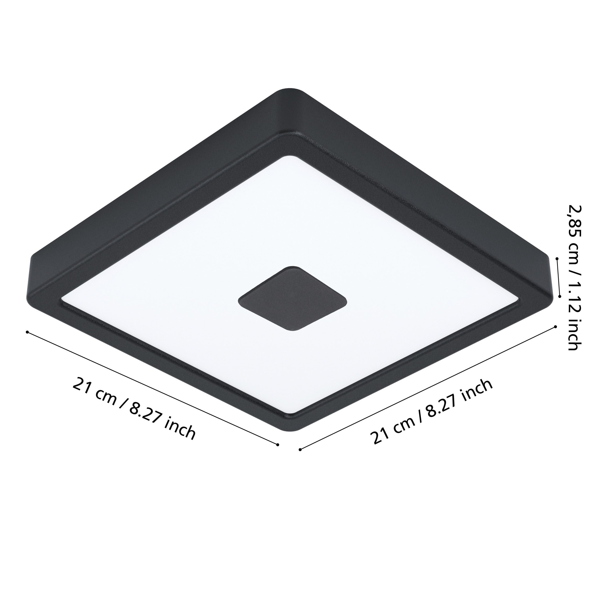 Eglo Plafoniera Iphias 2, luce a LED per esterni da muro o soffitto, metallo nero e plastica bianca, luce bianca calda, IP44, 21 cm