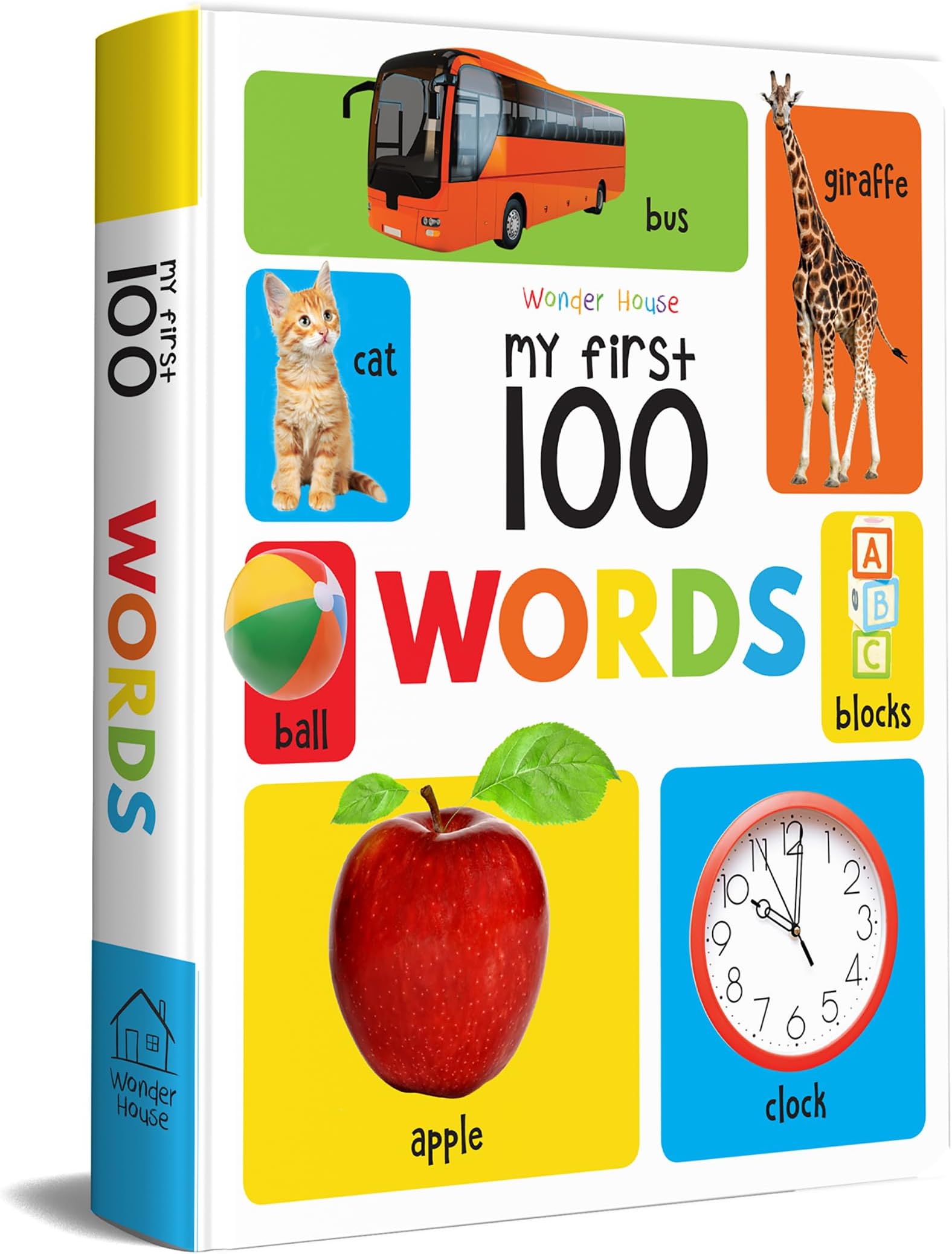 My First 100 Words: Padded Board Book for Kids | Learn First Words with Bright Pictures from Everyday Life – Animals, Food, Toys, Objects & More | Early Learning Book for Babies, Toddlers & Preschoolers | Ages 0–5 Years