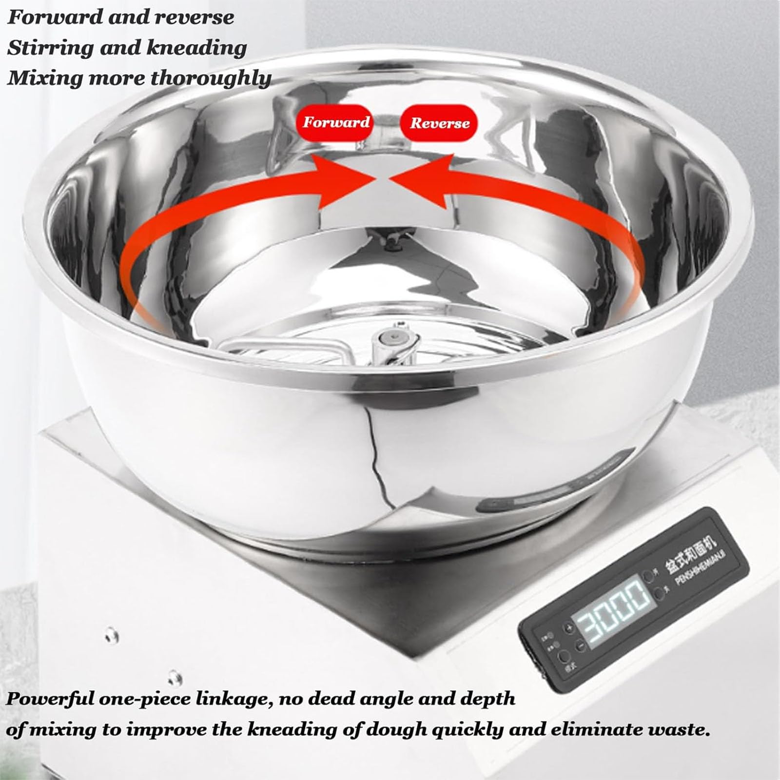 Impastatrice verticale, impastatrice per impieghi gravosi - Macchina impastatrice a spirale con timer, riduce gli sprechi di ingredienti, acciaio inox 304 per pane, gnocchi, panini al vapore