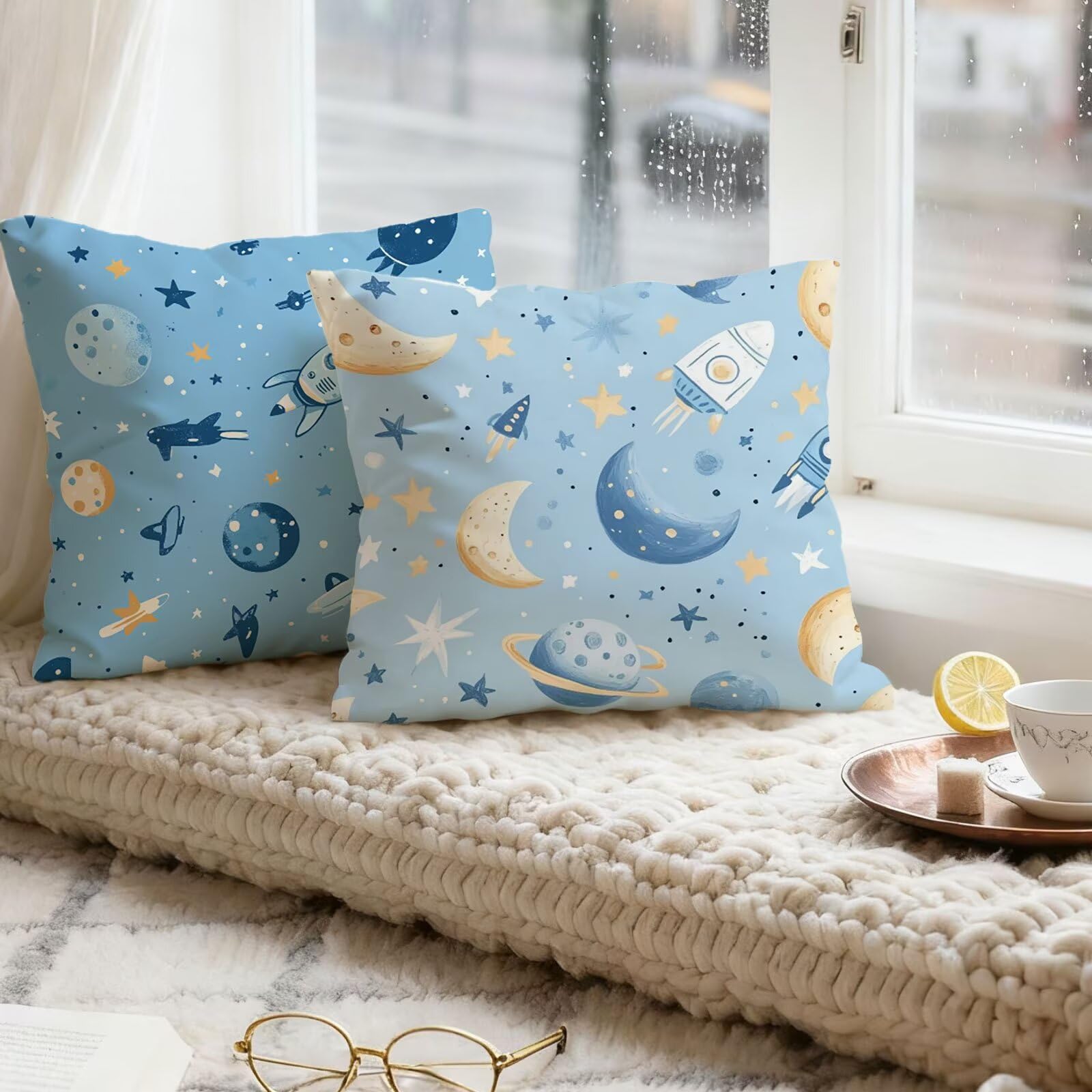 Bleu Housse Coussin 60x60 Vert Sauge Taie Oreiller 60x60 Lot de 4 Super Doux Protege Oreiller 60 x 60 Decoration Automne Taie D'oreiller Carrées Coussin Canape, pour Maison Chambre Canapé E - 199