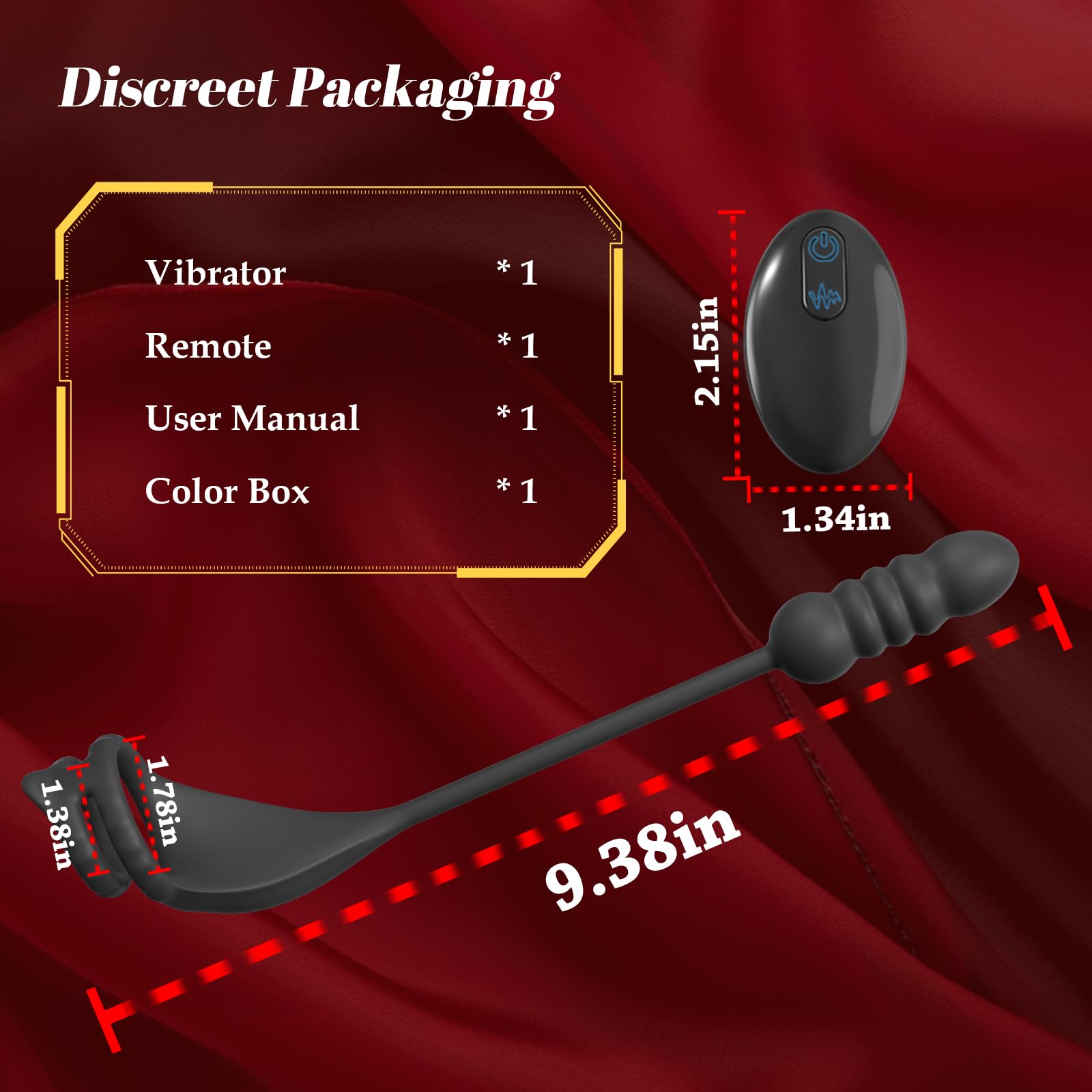 Vibrating Cock Ring Taint Stimulator with Mini Bullet, Remote Control Anal Butt Plug Prostate Massager Penis Ring Male Vibrators for Men Pleasure Sex Toys for Adult Couples: Blackthrusting