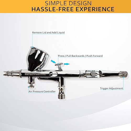 Miniatura 3 de Kit de aerógrafo inalámbrico con compresor, batería recargable y 16 pinturas acrílicas para aerógrafo pistola de aerógrafo portátil de doble acción,