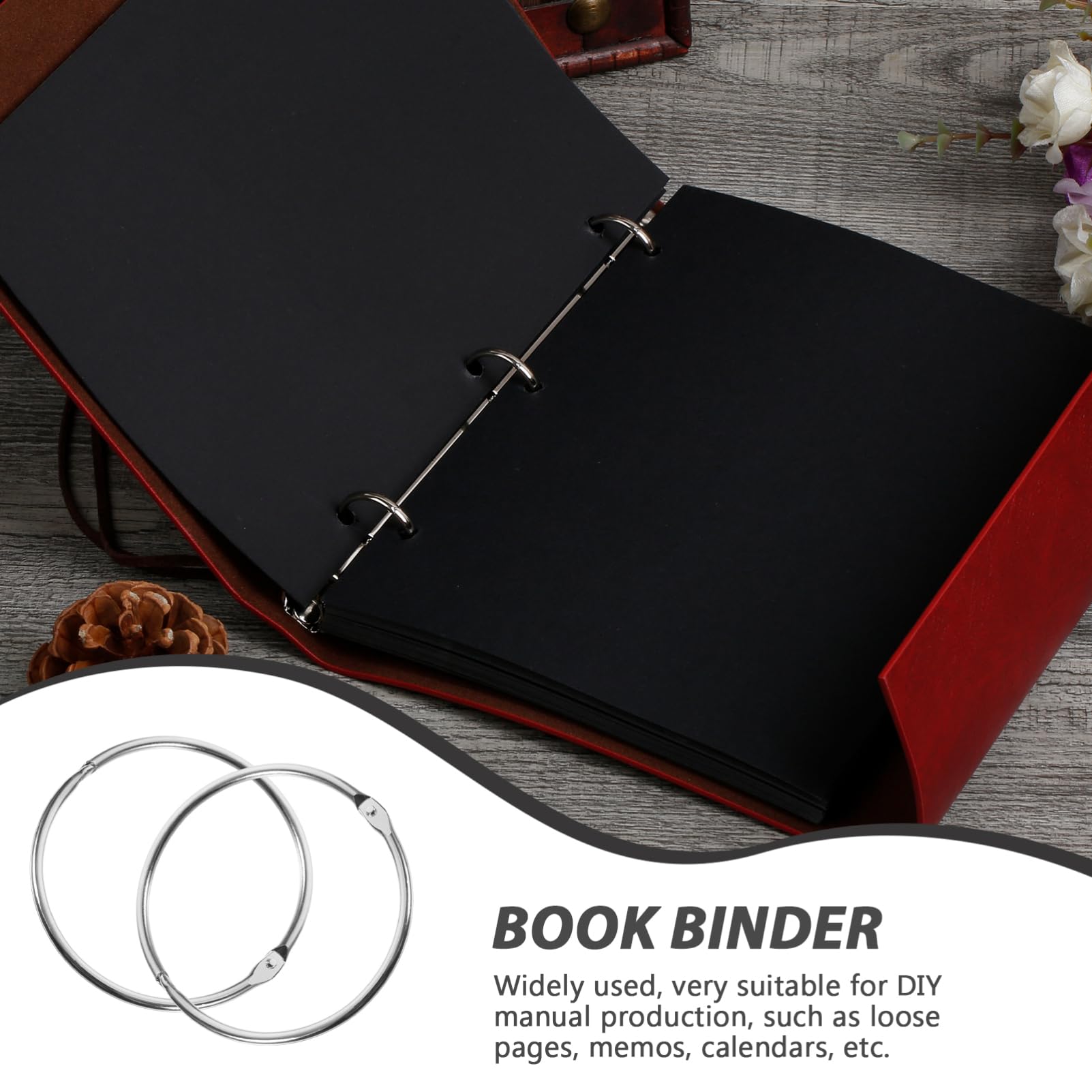 NUOBESTY 60stücke Buchringe Für Binder Für Scrapbooking Loseblatt-bindung Leichte Und Wiederverwendbare Binderinge Für Fotoalben Und Notizbücher
