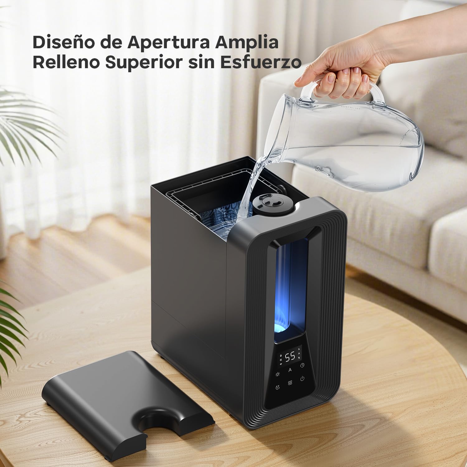 AROEVE Humidificador Ultrasónico 5L Niebla Fría con Higrostato Inteligente, 50H Duración, 25dB Silencioso