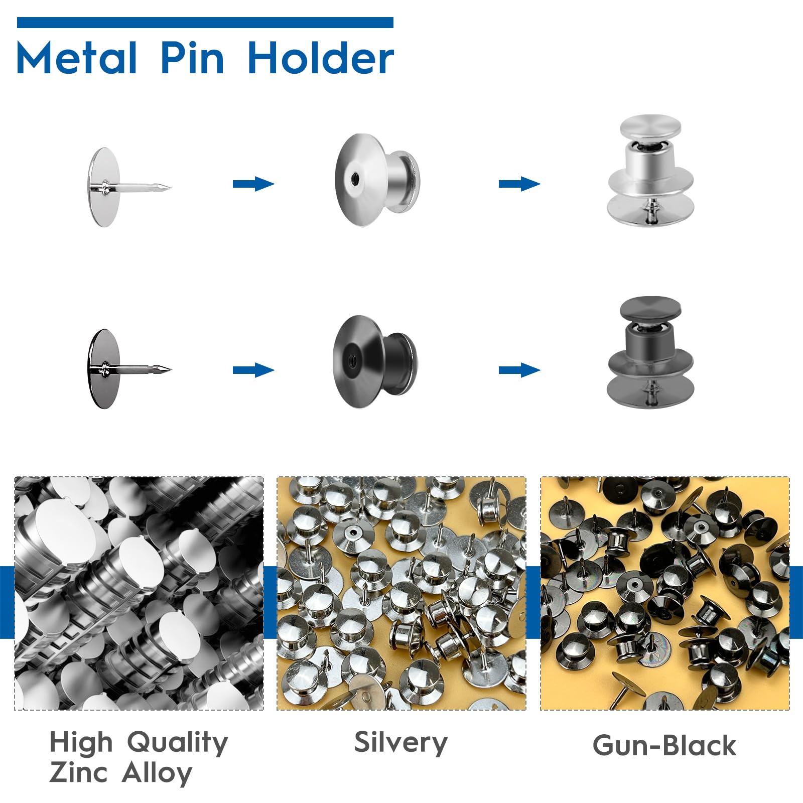 60 Perni Di Chiusura Metallici - Per Spille, Gioielli E Fai Da Te - Foto 3