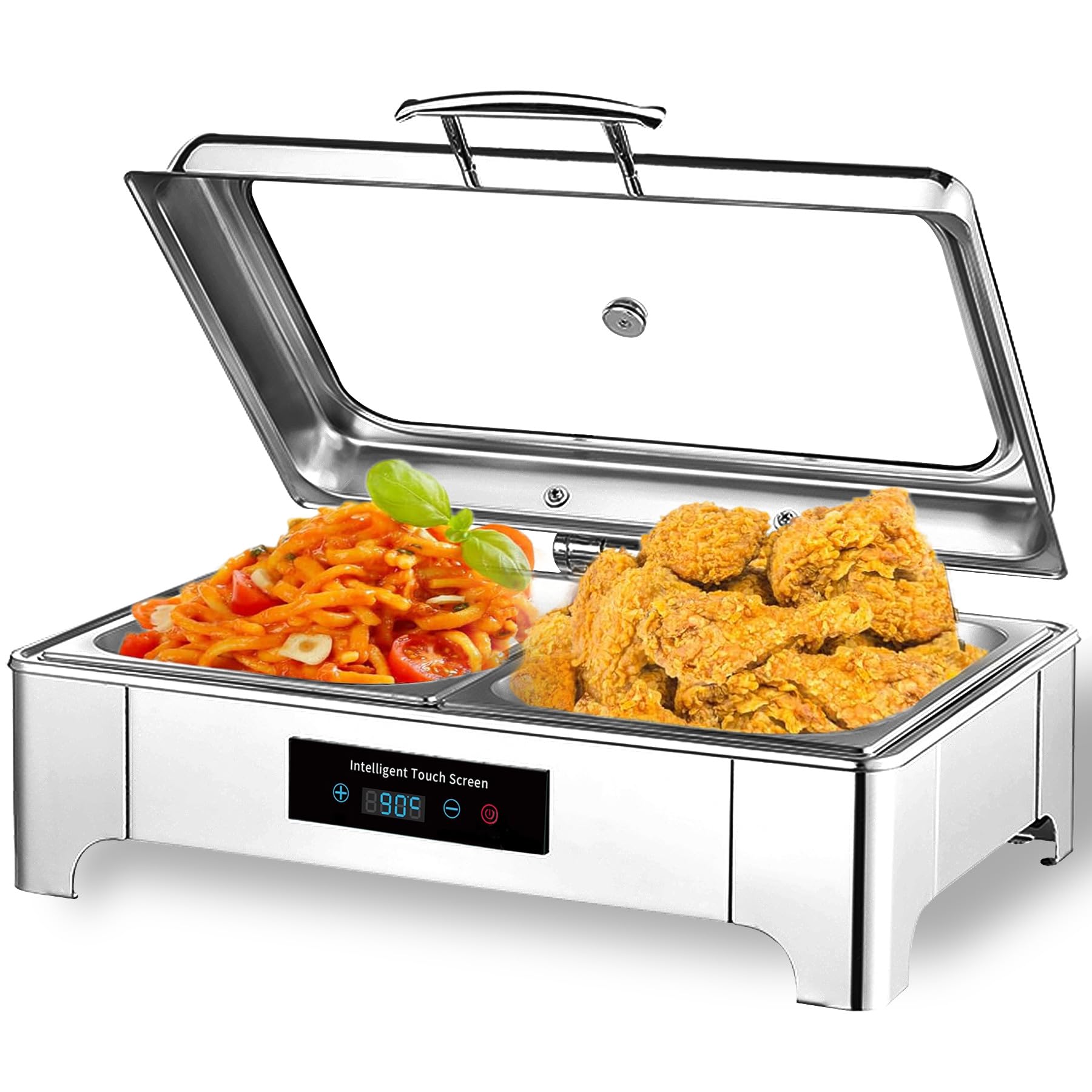 Calentador de Buffet Eléctrico 9L (GN1/2) | Acero Inoxidable, Control de Temperatura con Pantalla Táctil, para Restaurantes y Catering