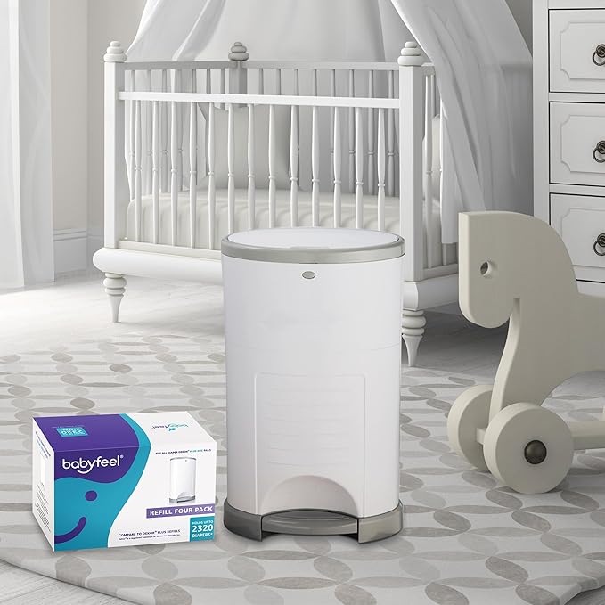 Not only do Babyfeel Refills offer impressive capacity, but they also excel in odor control. Infused with a delightful fresh powder scent, these refills work to mask unpleasant odors, ensuring that your nursery stays fresh and clean. Designed to lock in odors within the pail, you can enjoy a pleasant and odor-free environment without any worry of unwanted smells permeating through.