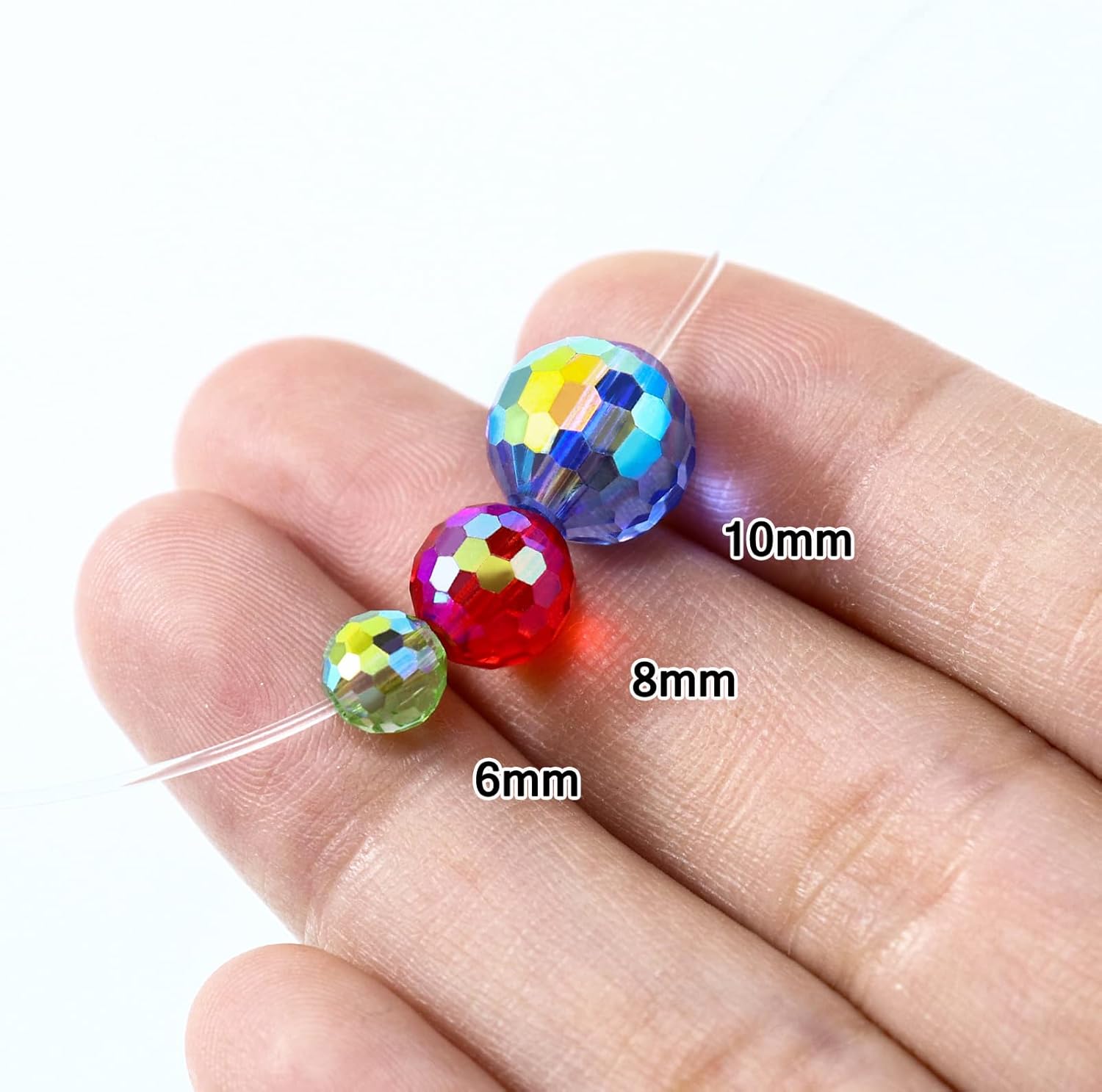 Dowarm 10MM Round Crystal Beads for Jewelry Making, Dark Blue Faceted Crystal Glass Beads for Crafts Bracelet Wind Chimes Suncatcher, #5003 Rondelle Spacer Beads, Loose Gemstones, 50PCS - Image 3