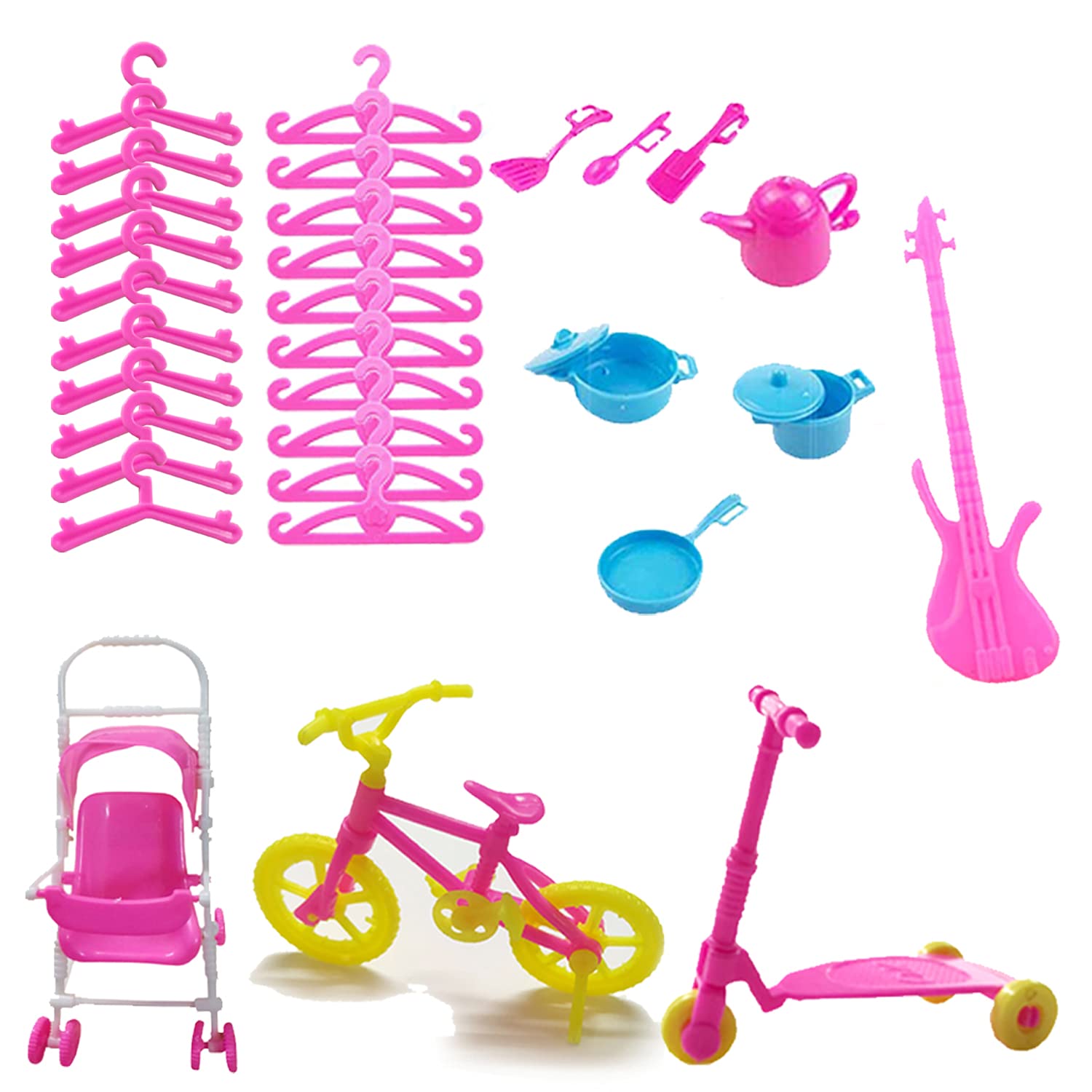 Accessories For Toy Doll Set (31 Doll Accessories In Pack) - Multicolor