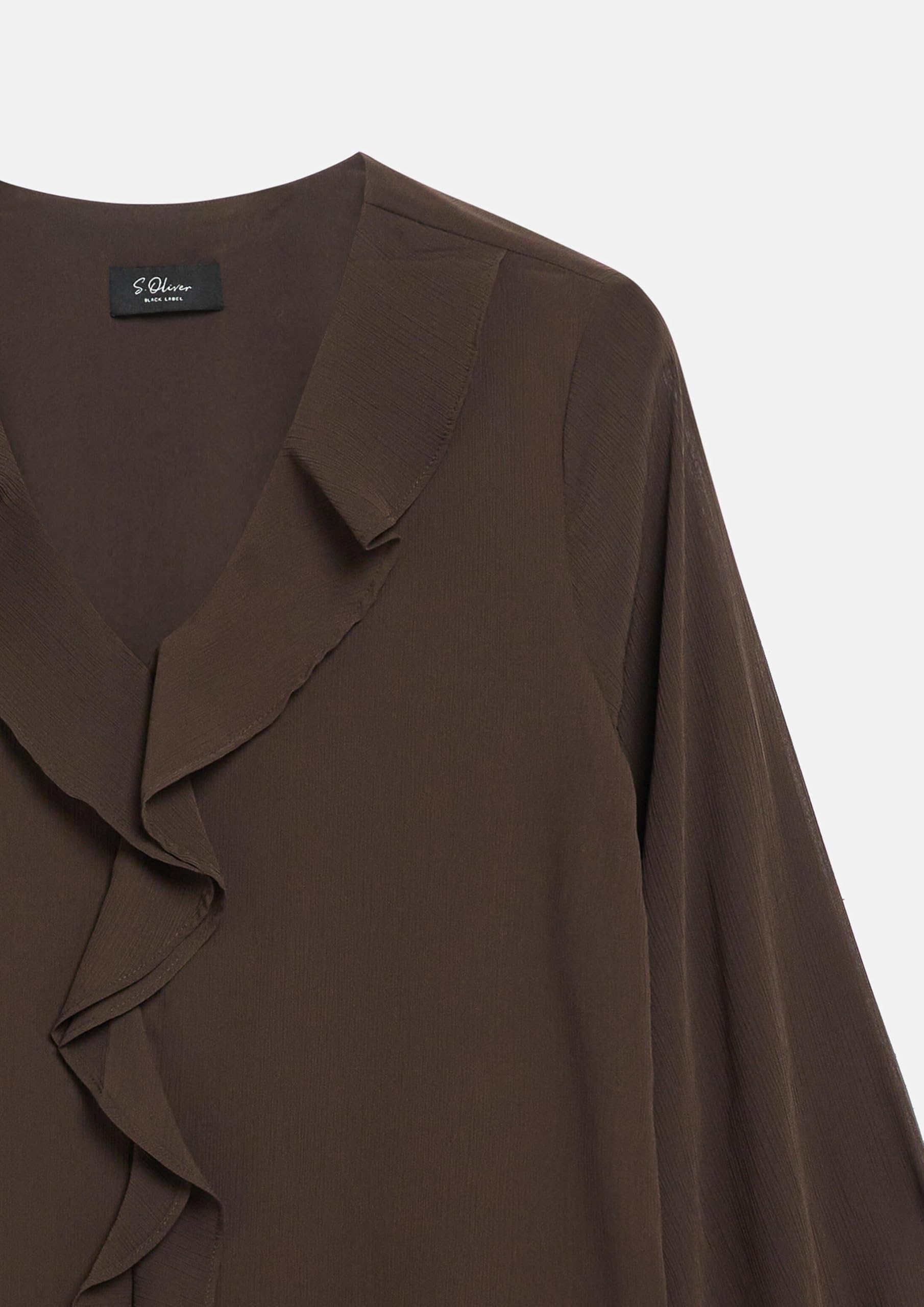 s.Oliver Damen Bluse – Regular Fit, V-Ausschnitt, Chiffon, leicht gefüttert – Für Business & besondere Anlässe