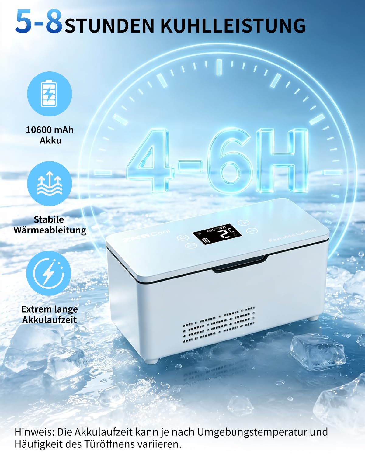 Elektrische Insulin Kühlbox, Tragbare Insulin Kühltasche mit Akku, 0–18 °C LED-Temperaturanzeige, Mini Medikamenten Kühlbox für Insulinpens, Reisen, Auto, Zuhause