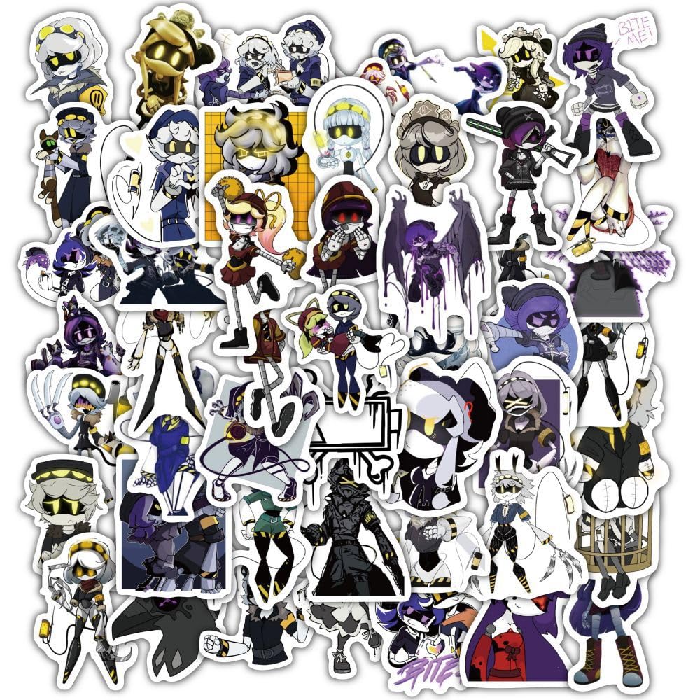 Murders Drones Stickers, 60 Pcs Cyn Uzi Figure Vinyl Waterproof DIY Sticker Decals for Party, Water Bottle Scrapbook Laptop Skateboard Computer for Teens Students